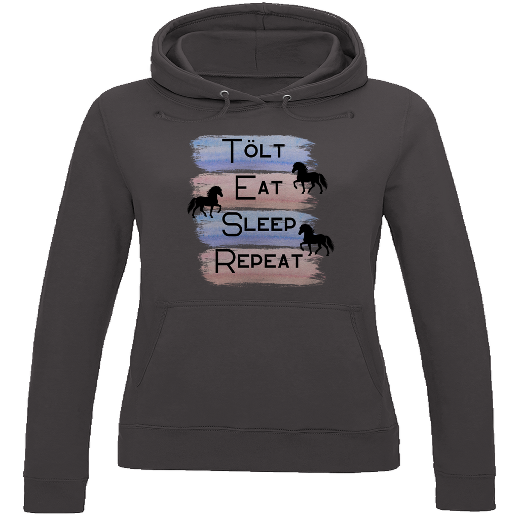 Islandpferde Damen Hoodie - Islandpferde Tölt, Eat, Sleep, Repeat