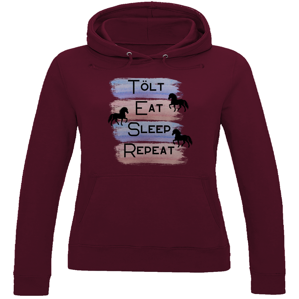 Islandpferde Damen Hoodie - Islandpferde Tölt, Eat, Sleep, Repeat