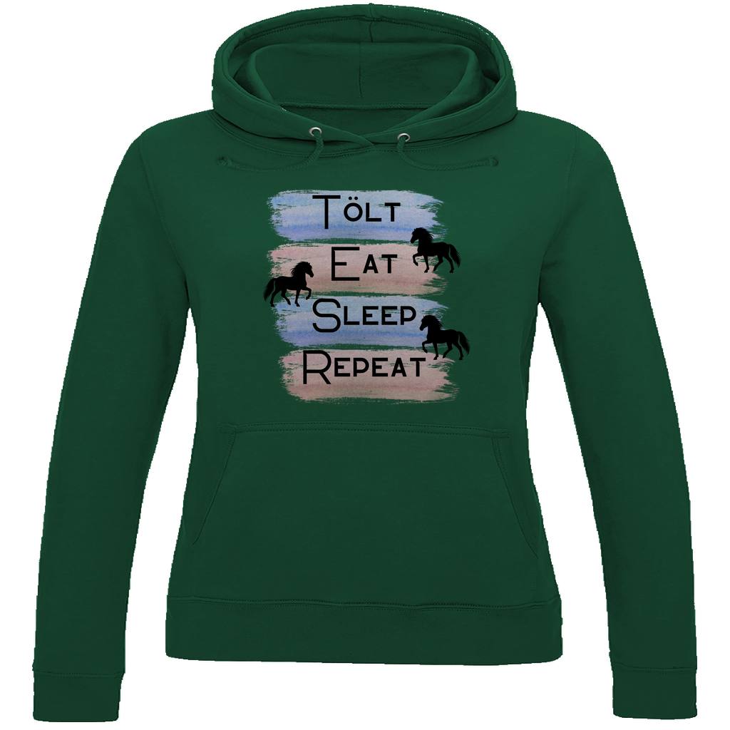 Islandpferde Damen Hoodie - Islandpferde Tölt, Eat, Sleep, Repeat