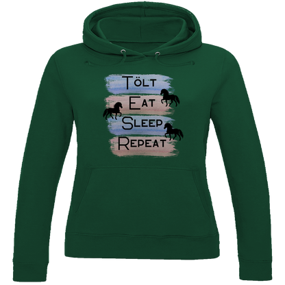Islandpferde Damen Hoodie - Islandpferde Tölt, Eat, Sleep, Repeat