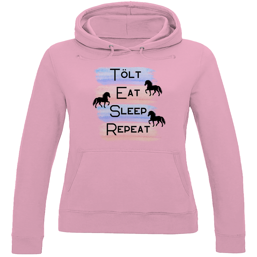 Islandpferde Damen Hoodie - Islandpferde Tölt, Eat, Sleep, Repeat