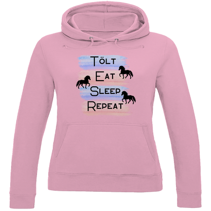 Islandpferde Damen Hoodie - Islandpferde Tölt, Eat, Sleep, Repeat