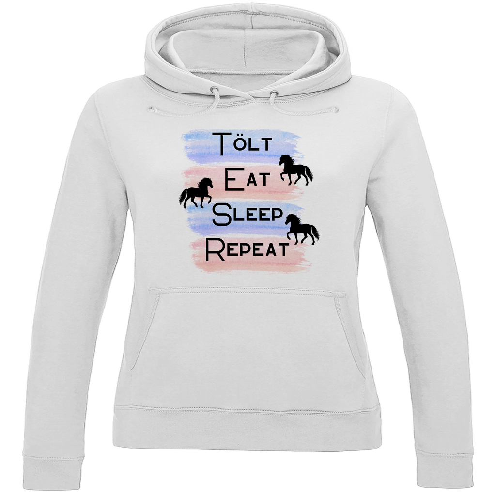 Islandpferde Damen Hoodie - Islandpferde Tölt, Eat, Sleep, Repeat