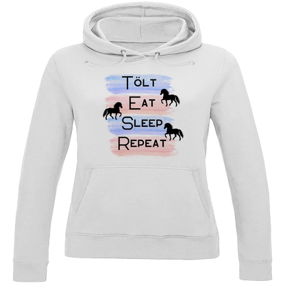 Islandpferde Damen Hoodie - Islandpferde Tölt, Eat, Sleep, Repeat