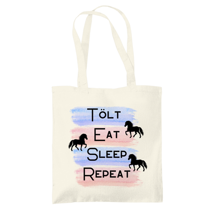 Islandpferde Tragetasche Tölt, Eat, Sleep, Repeat
