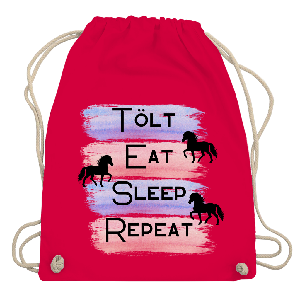 Islandpferde Turnbeutel Tölt, Eat, Sleep, Repeat