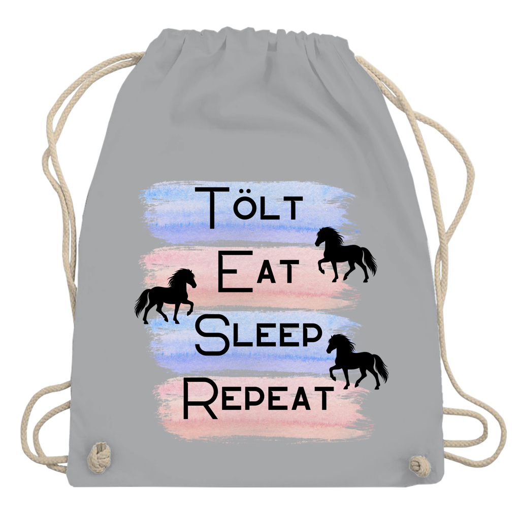 Islandpferde Turnbeutel Tölt, Eat, Sleep, Repeat