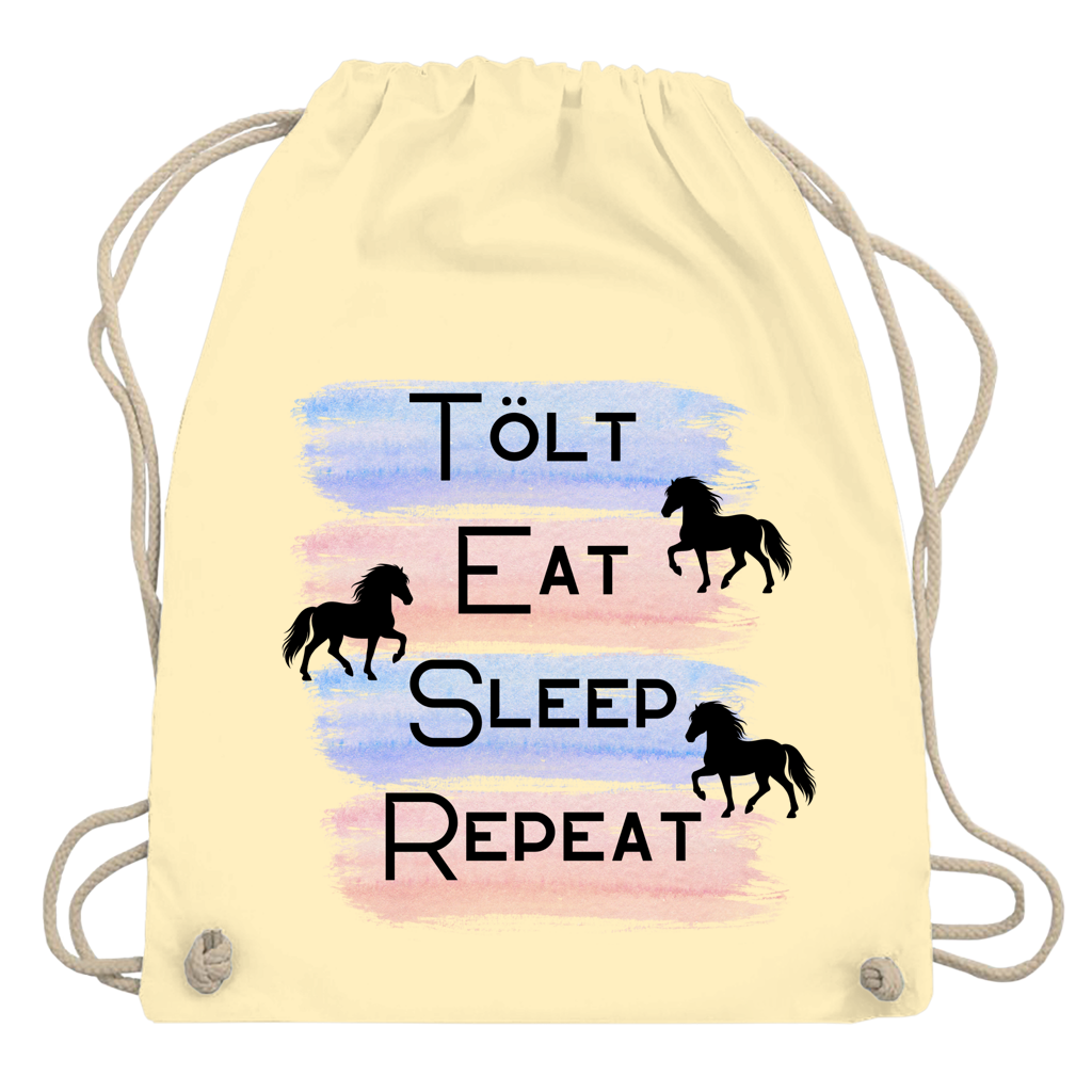 Islandpferde Turnbeutel Tölt, Eat, Sleep, Repeat