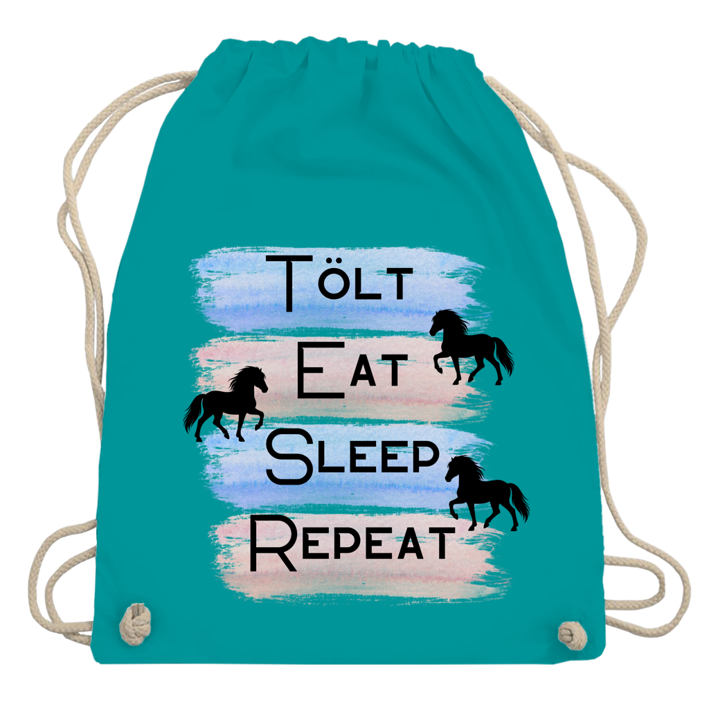 Islandpferde Turnbeutel Tölt, Eat, Sleep, Repeat