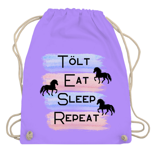 Islandpferde Turnbeutel Tölt, Eat, Sleep, Repeat