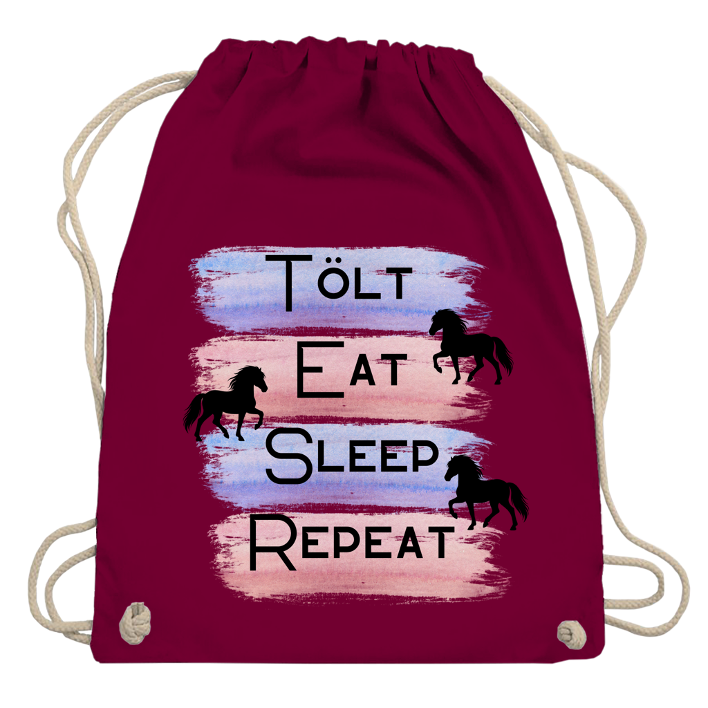 Islandpferde Turnbeutel Tölt, Eat, Sleep, Repeat