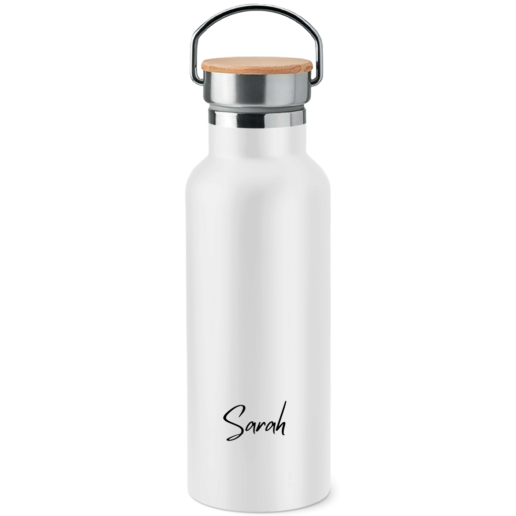 Edelstahl-Trinkflasche mit Bambusdeckel Tölt, Eat, Sleep, Repeat