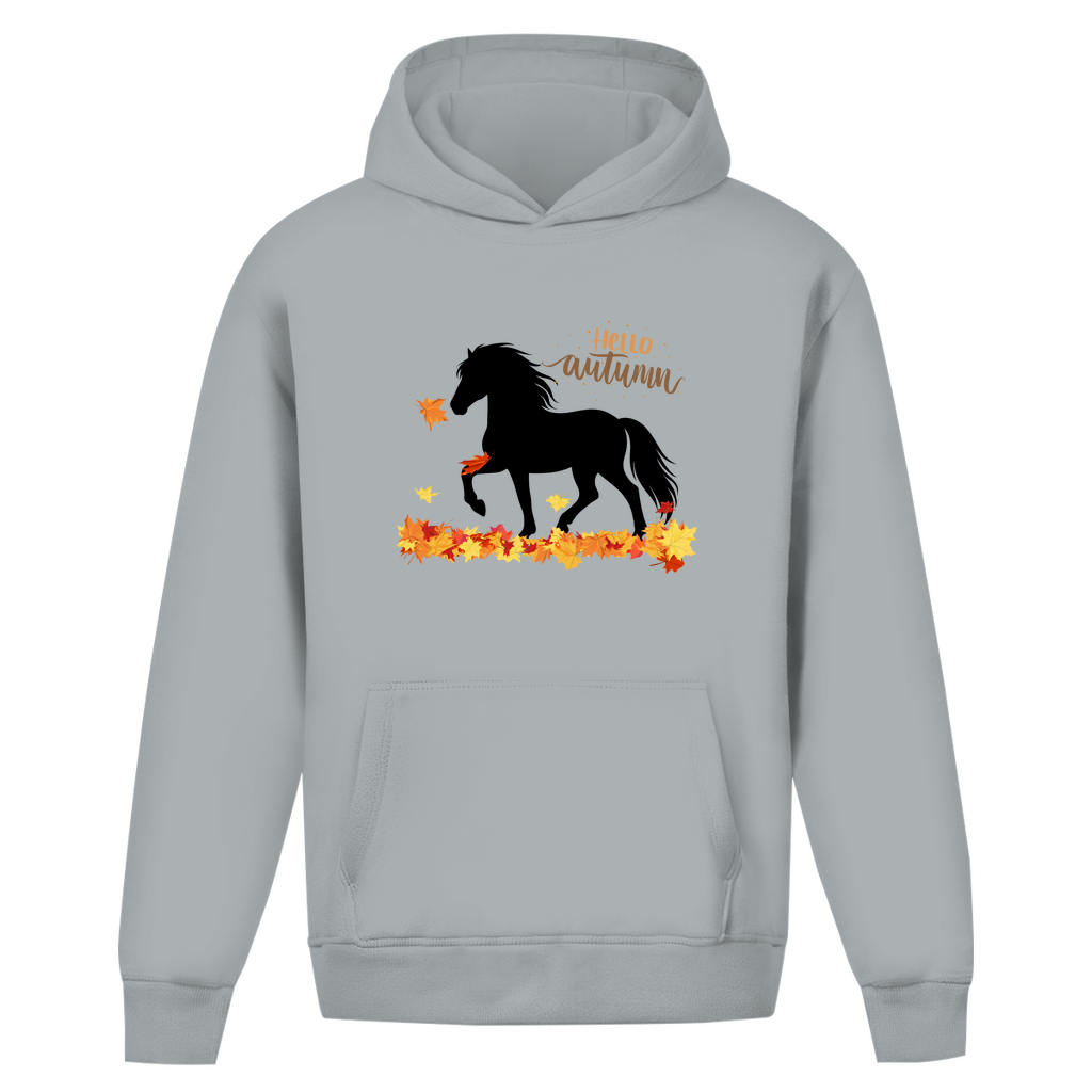Oversize Islandpferde Hoodie ohne Kordel - Islandpferde Herbst
