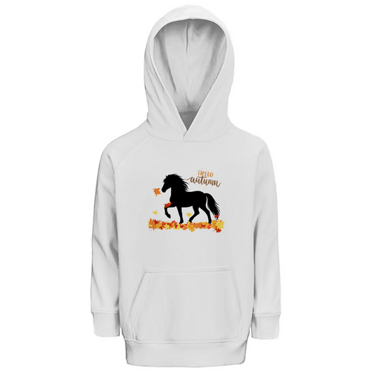 Kinder Bio Hoodie Islandpferde Herbst