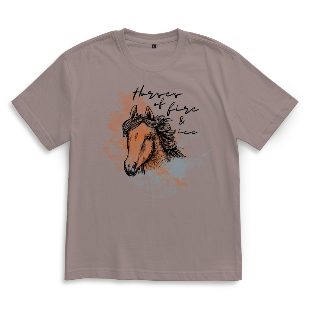 Islandpferde Oversize T-Shirt FIRE & ICE