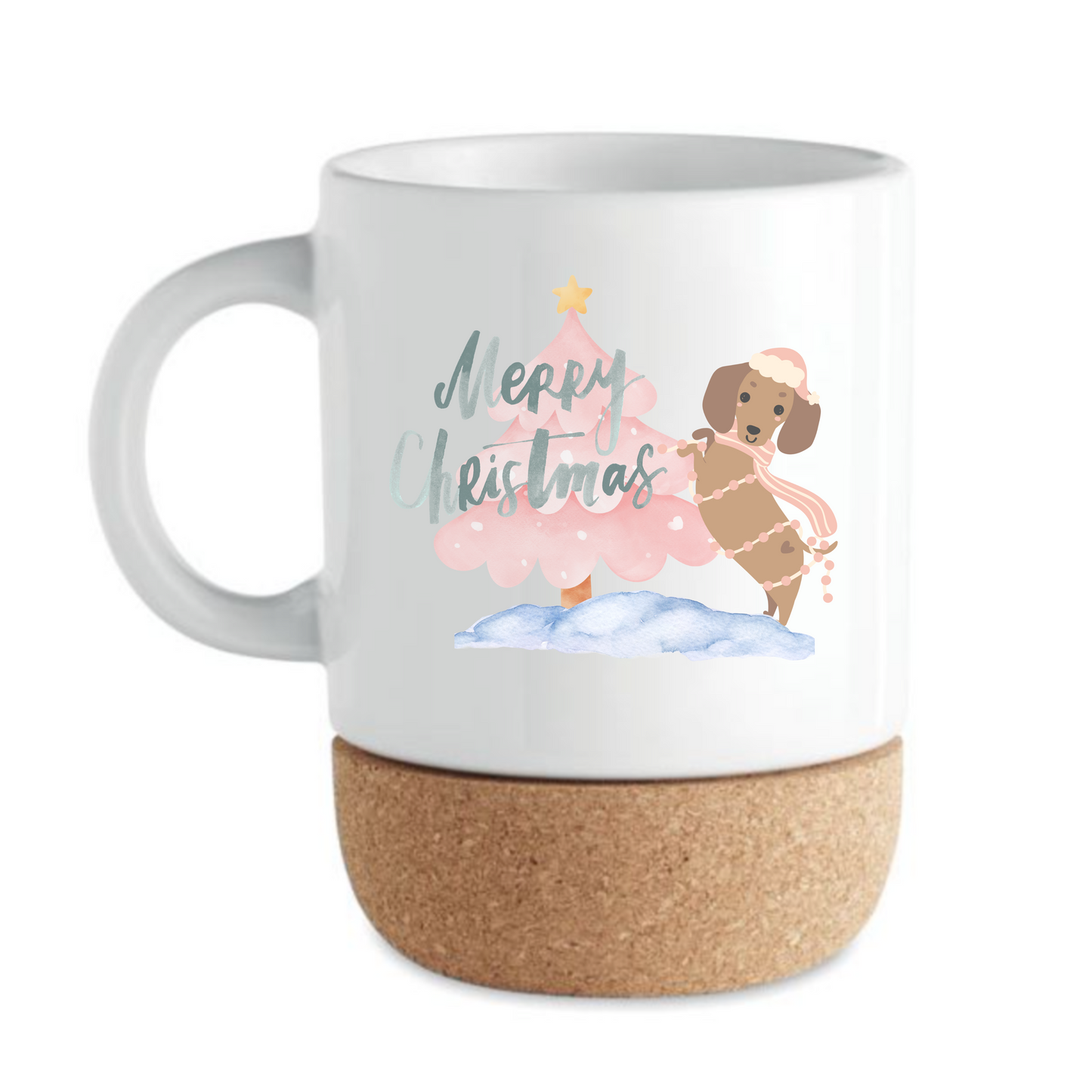 Dackel-Liebe Weihnachtsbaum Korktasse