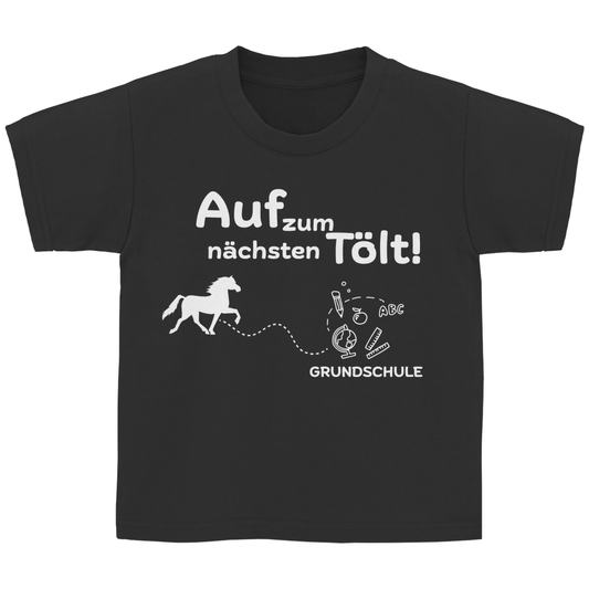 Kinder T-Shirt zur Einschulung -  Islandpferde NÄCHSTER TÖLT Grundschule