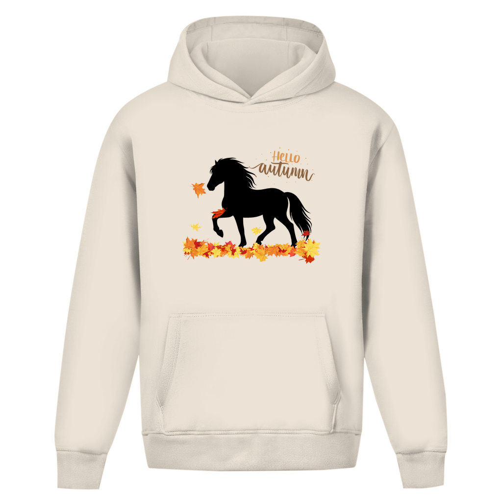 Oversize Islandpferde Hoodie ohne Kordel - Islandpferde Herbst