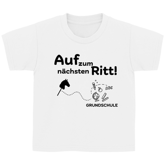 Kinder T-Shirt Hobby Horsing zur Einschulung - Nächster Ritt Grundschule