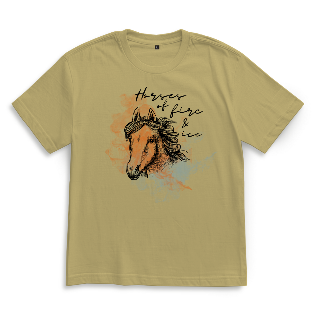 Islandpferde Oversize T-Shirt FIRE & ICE