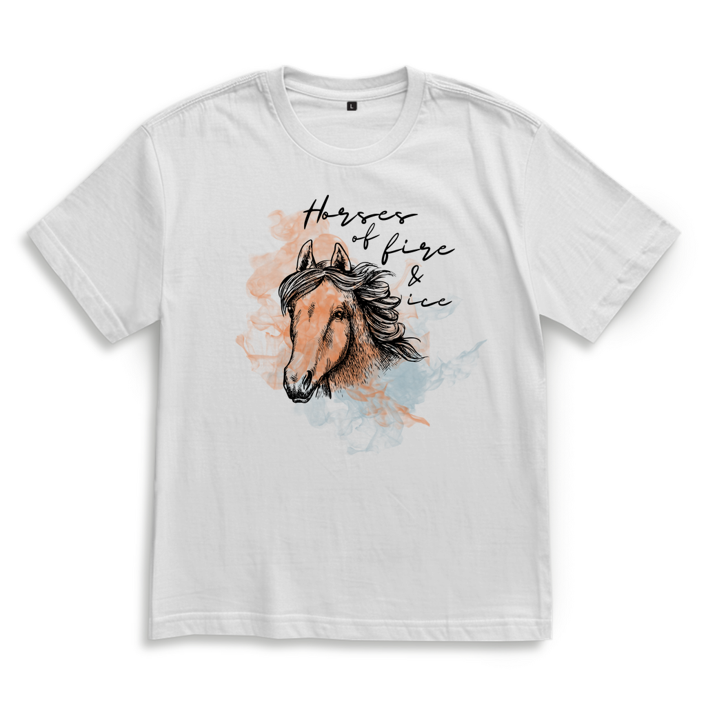 Islandpferde Oversize T-Shirt FIRE & ICE